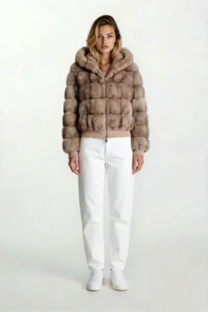 Chic Sable Hooded Jacket