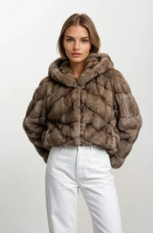 Lavandar Sable Jacket With Hood