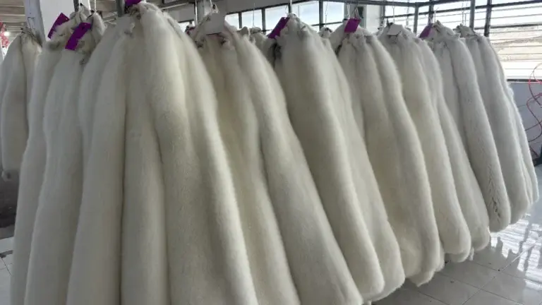 White fox fur coat collection